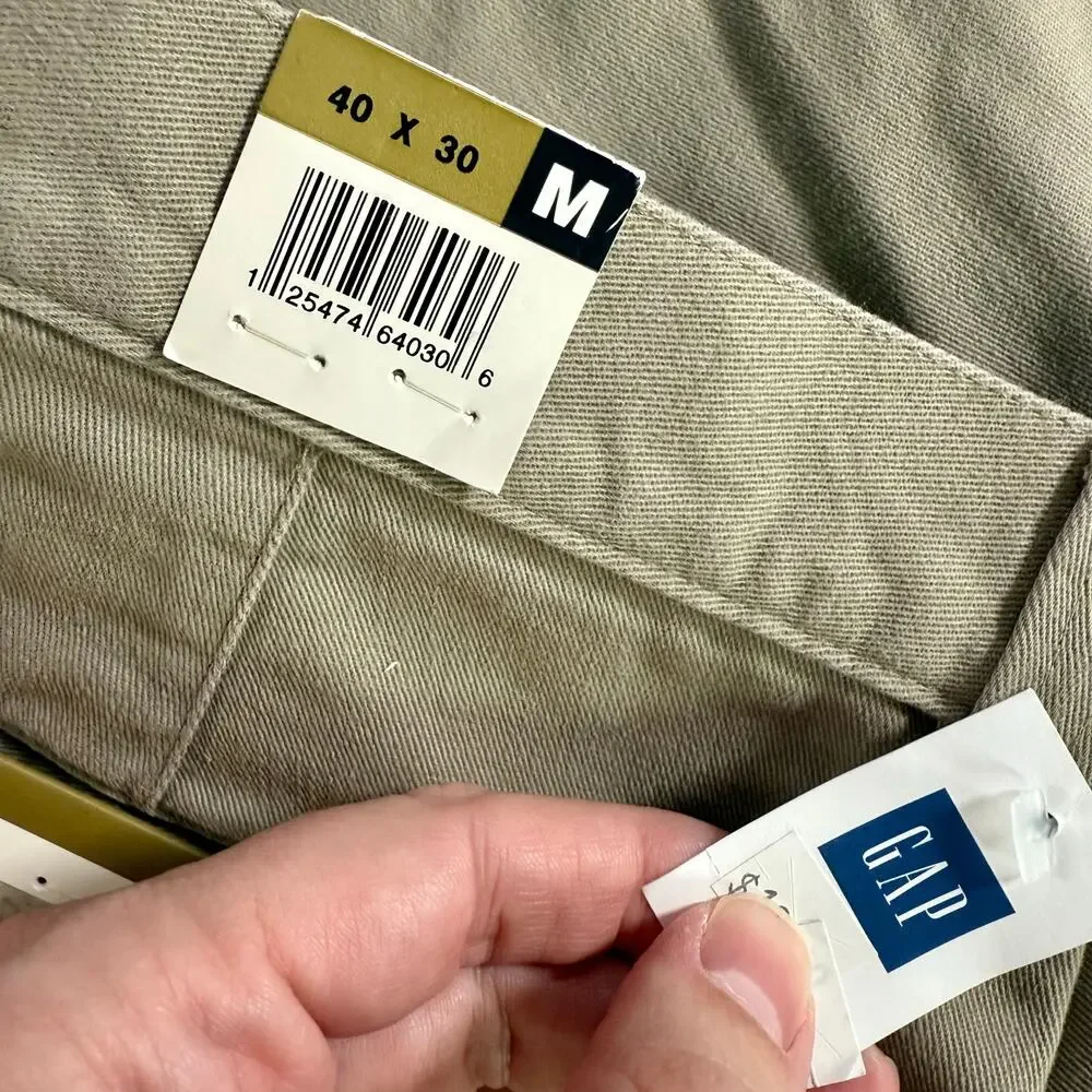GAP VTG NWT 2 Pairs Men's 40 x 30 Easy Fit 100% Cotton Chino Pants Khakis